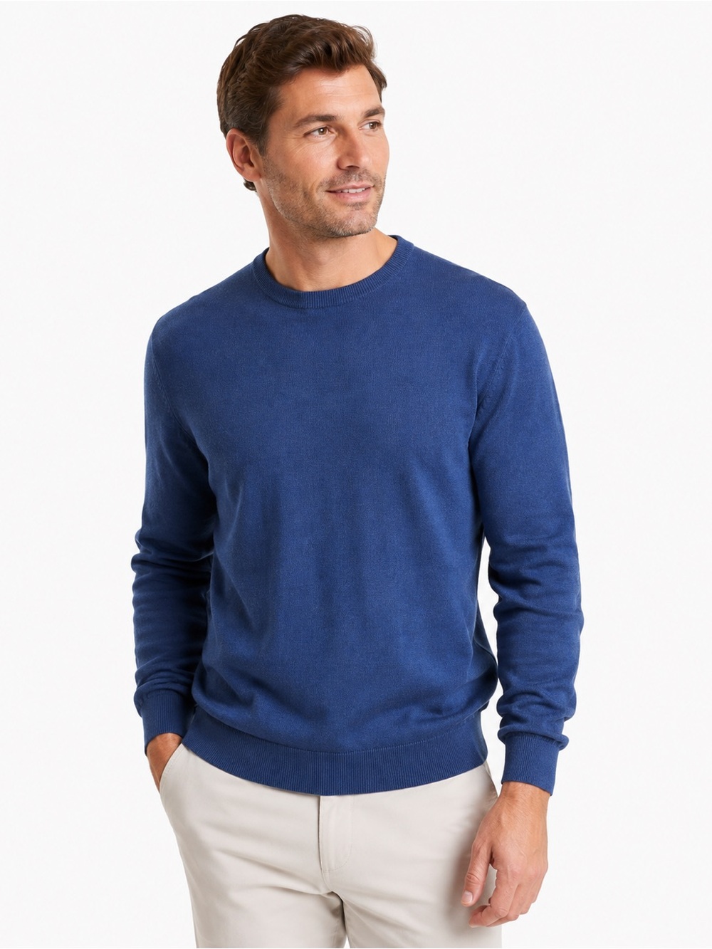 Peter Millar Crown Soft Cotton Silk Crewneck Sweater Blue Men’s M